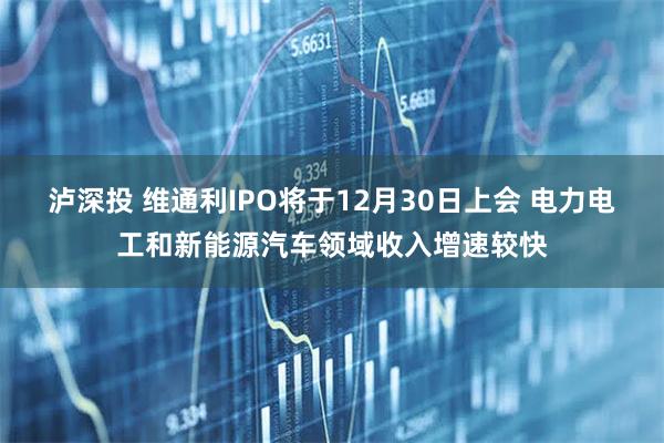 泸深投 维通利IPO将于12月30日上会 电力电工和新能源汽车领域收入增速较快