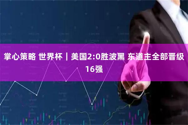 掌心策略 世界杯|美国2:0胜波黑 东道主全部晋级16强